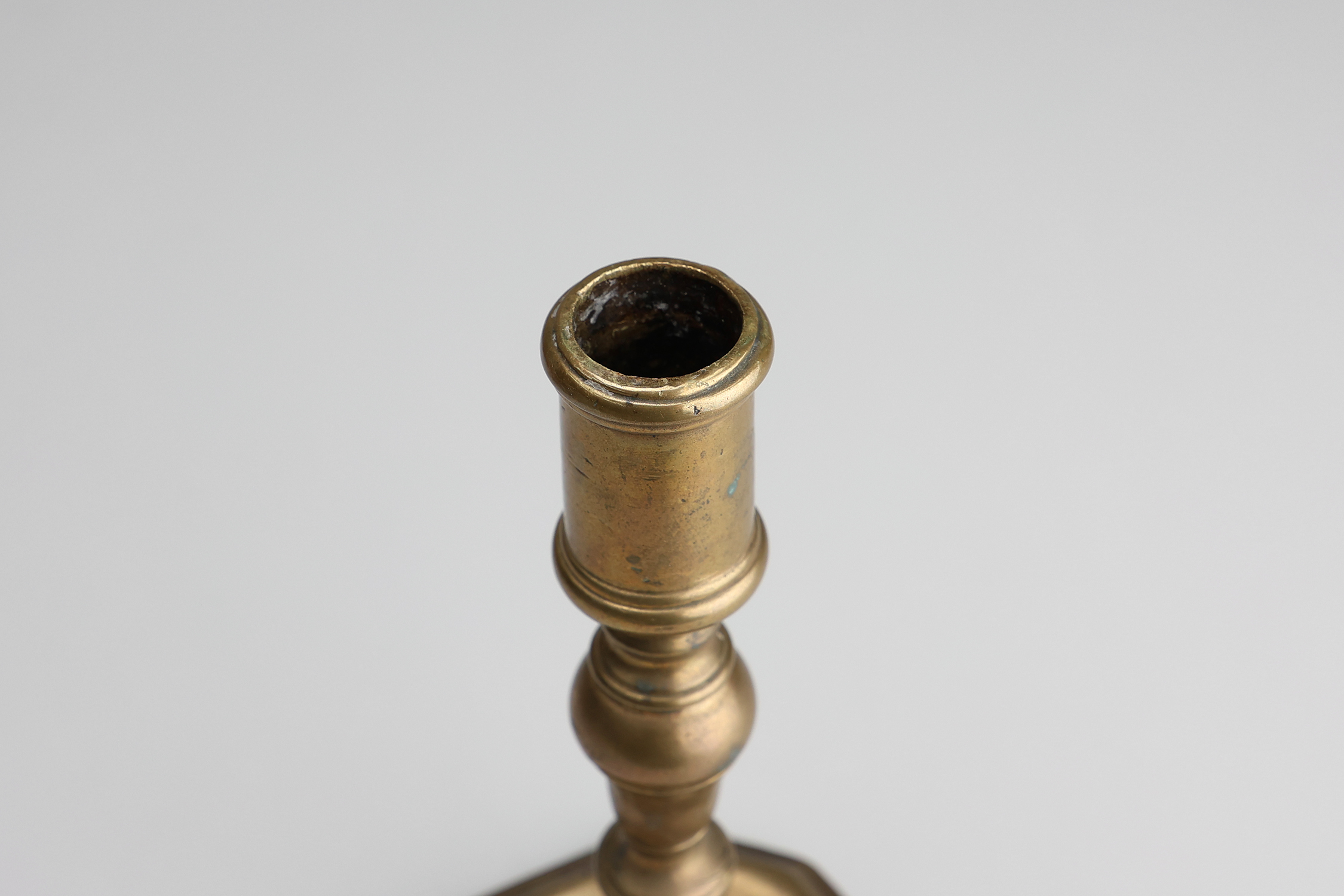 Antique French early 17th century haute epoque copper candlestick thumbnail
